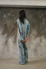 1940’s Vintage “Headlight” Striped Work Coveralls 40年代經典鐵路條紋丹寧連身工裝