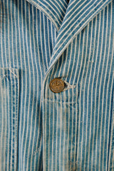 1940’s Vintage “Headlight” Striped Work Coveralls 40年代經典鐵路條紋丹寧連身工裝