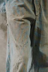 1940’s Vintage “Headlight” Striped Work Coveralls 40年代經典鐵路條紋丹寧連身工裝