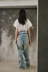 1940’s Vintage “Headlight” Striped Work Coveralls 40年代經典鐵路條紋丹寧連身工裝