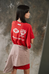 Vintage Asymmetric Single-Sleeve Longline Graphic Dress Top 古著單邊無袖長版重組洋裝上衣