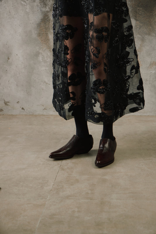 RR Italy Vintage Dark Brown Lizard-Effect Loafers 義大利製 RR 復古深棕蜥蜴壓紋尖頭皮鞋