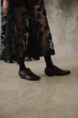 RR Italy Vintage Dark Brown Lizard-Effect Loafers 義大利製 RR 復古深棕蜥蜴壓紋尖頭皮鞋