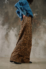 Kapital Cotton Herringbone Leopard Print Easy Baggy Pants 豹紋粗斜紋棉質立體剪裁闊腿褲