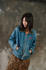 1950s/60s Denim Work Jacket with Corduroy Collar RED Tape CONMAR Zipper (Lee 91-B/191-LB Style) 燈芯絨領丹寧拉鍊工作夾克  CONMAR 拉鍊
