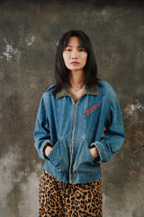 1950s/60s Denim Work Jacket with Corduroy Collar RED Tape CONMAR Zipper (Lee 91-B/191-LB Style) 燈芯絨領丹寧拉鍊工作夾克  CONMAR 拉鍊
