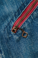 1950s/60s Denim Work Jacket with Corduroy Collar RED Tape CONMAR Zipper (Lee 91-B/191-LB Style) 燈芯絨領丹寧拉鍊工作夾克  CONMAR 拉鍊