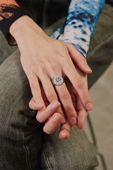 Vintage Gothic Initial "O" Signet Sterling Silver 925 Ring 復古哥德體字母"O"印章寬版純銀戒
