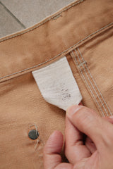 2000s Vintage Carhartt B136 Thrashed Double Knee Pants 卡哈特經典卡其重度破壞做舊黃銅扣工作褲 墨西哥產
