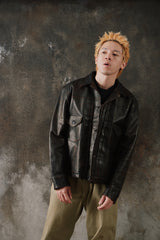 OLD JOE - PATINA HORSE-HIDE JEAN JACKET Made in Japan 經典二代牛仔夾克版型 手工舊化茶芯馬皮皮衣