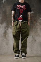 2003s Y's Yohji Yamamoto Military Drawstring Trousers YJ-P29-045 山本耀司 軍綠粗麻抽繩野戰長褲