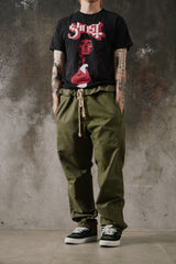 2003s Y's Yohji Yamamoto Military Drawstring Trousers YJ-P29-045 山本耀司 軍綠粗麻抽繩野戰長褲
