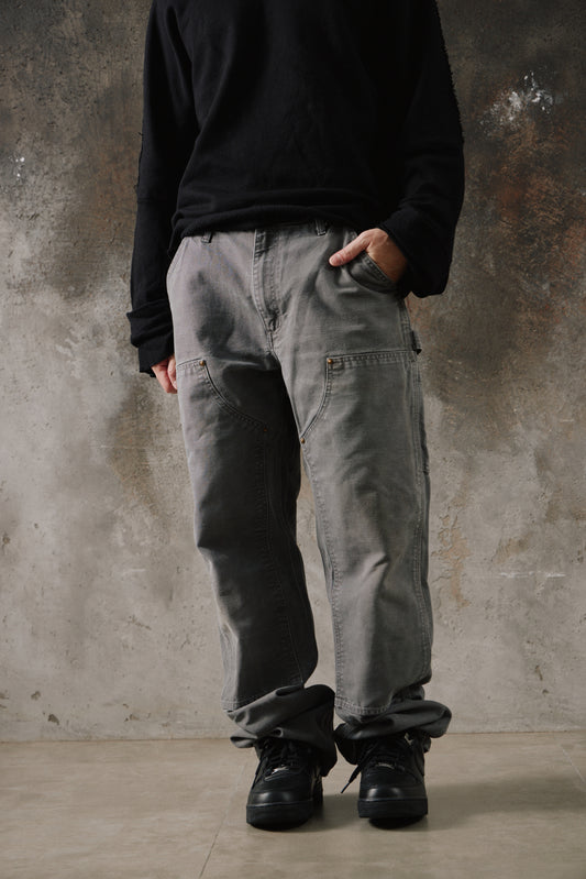 2011 Vintage Carhartt B136 GVL Gravel Grey Double Knee Pants 泥灰色卡哈特 雙膝伐木工褲 墨西哥產