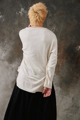 STILL HOUSE Boatneck Distressed Long Sleeve 香港工匠品牌 經典一字領落肩高叉針織長袖