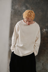 STILL HOUSE Boatneck Distressed Long Sleeve 香港工匠品牌 經典一字領落肩高叉針織長袖