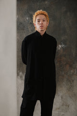 Ground Y Yohji Yamamoto CREPE DE CHINE SHAKA BUTTON STAND COLLAR SHIRT 山本耀司副線 三醋酸縐絲中式立領襯衫外套
