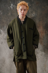 Guerrilla Group Eyes & Sins 17SS Arise Mandarin Noragi Jacket 吉豐重工 盤扣設計軍綠機能道袍