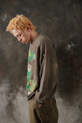 Modesty Industry Reworked Vintage 90s Looney Tunes Tasmanian Devil Splatter Sweatshirt 美國製 華納兄弟卡通酸洗潑墨做舊古著衛衣