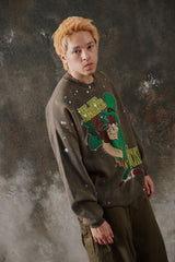 Modesty Industry Reworked Vintage 90s Looney Tunes Tasmanian Devil Splatter Sweatshirt 美國製 華納兄弟卡通酸洗潑墨做舊古著衛衣