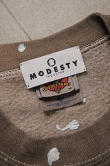 Modesty Industry Reworked Vintage 90s Looney Tunes Tasmanian Devil Splatter Sweatshirt 美國製 華納兄弟卡通酸洗潑墨做舊古著衛衣
