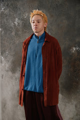 Encore Genuine Suede Leather Button-Up Shirt Jacket 日本工藝品牌 棕色真皮麂皮排鈕襯衫式外套