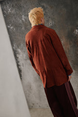 Encore Genuine Suede Leather Button-Up Shirt Jacket 日本工藝品牌 棕色真皮麂皮排鈕襯衫式外套