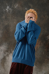 Polo Ralph Lauren Cotton Pique Quarter-Zip Sweater Blue 棉質半拉鍊立領針織衫