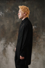 Ground Y Yohji Yamamoto Asymmetric Cutwork Embroidery Light Twill Shirt 山本耀司 不對稱鏤空花卉刺繡輕量斜紋布長版襯衫