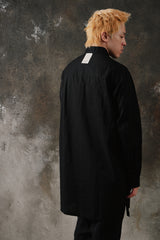 Ground Y Yohji Yamamoto Asymmetric Cutwork Embroidery Light Twill Shirt 山本耀司 不對稱鏤空花卉刺繡輕量斜紋布長版襯衫