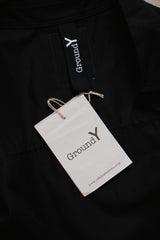 Ground Y Yohji Yamamoto Asymmetric Cutwork Embroidery Light Twill Shirt 山本耀司 不對稱鏤空花卉刺繡輕量斜紋布長版襯衫