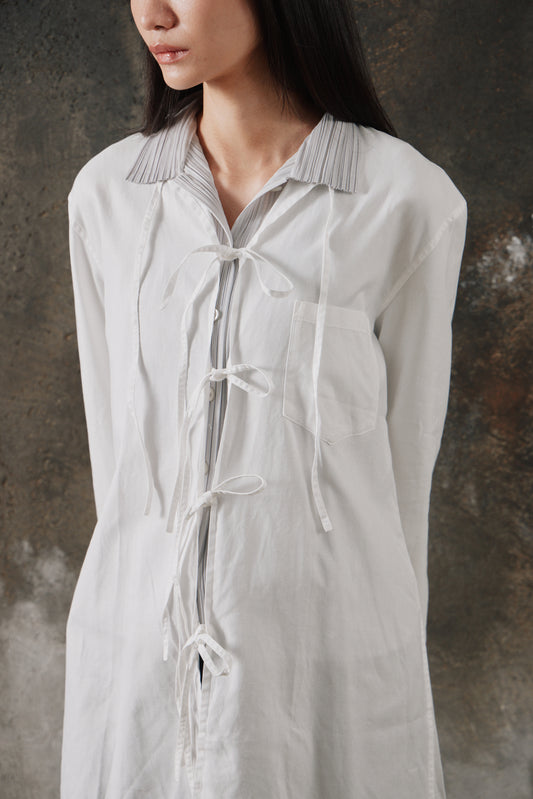 Y's Stand Collar String Cotton Shirt 山本耀司支線 立領綁帶式襯衫
