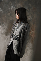 NEIGHBORHOOD All-Over Cross Print V-Neck Knit Cardigan 灰黑交織十字圖騰 V領排扣針織衫
