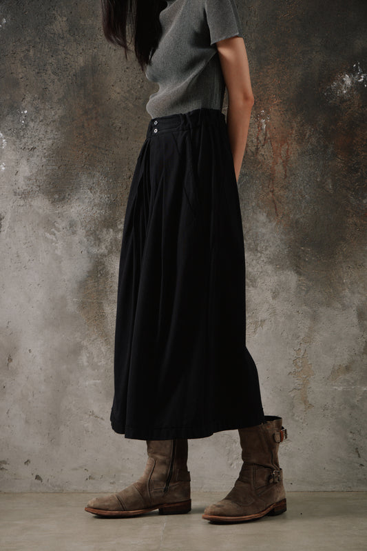Ground Y Yohji Yamamoto Cotton Pleated Hakama / Wide-Leg Trousers 山本耀司支線 百褶設計寬鬆裙褲