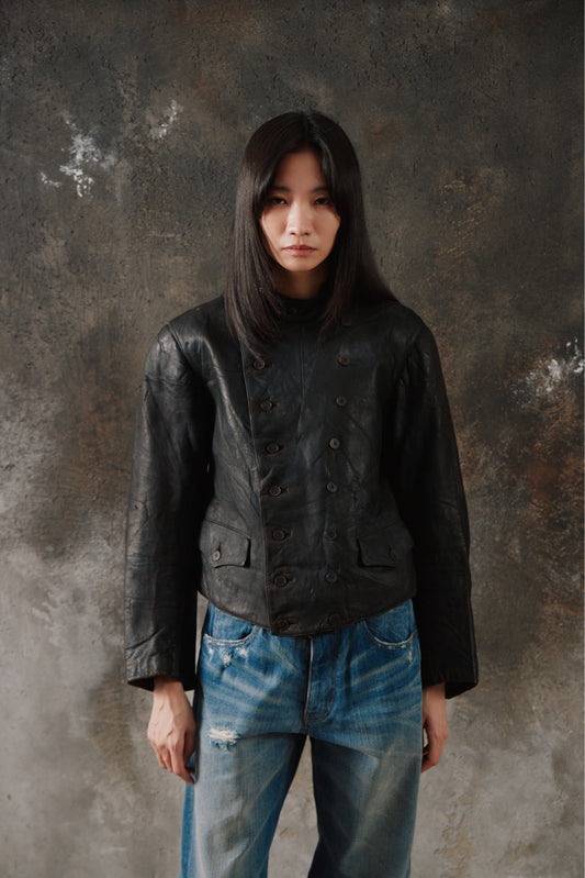 Rare 1930’s German Double Breasted Motorcycle Jacket 30年代德國雙排騎士皮衣