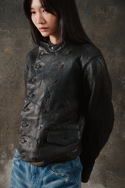 Rare 1930’s German Double Breasted Motorcycle Jacket 30年代德國雙排騎士皮衣
