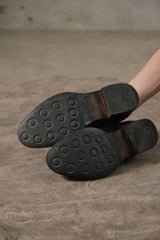 Yohji Yamamoto x Cherevichkiotvichki 17SS Laceless Asymmetrical Split Leather Derby Shoes Loafers山本耀司聯名款 手工牛皮一片式剪裁無帶皮鞋