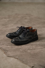 Pertini Women's Studded Leather Derby Shoes 西班牙手工皮鞋 鉚釘厚底綁帶皮鞋