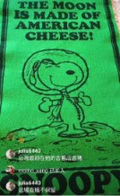 Vintage 1969 Snoopy "The Moon Is Made Of American Cheese" Pennant Towel 復古史努比「月球是由美國起司做的！」紀念旗/掛布