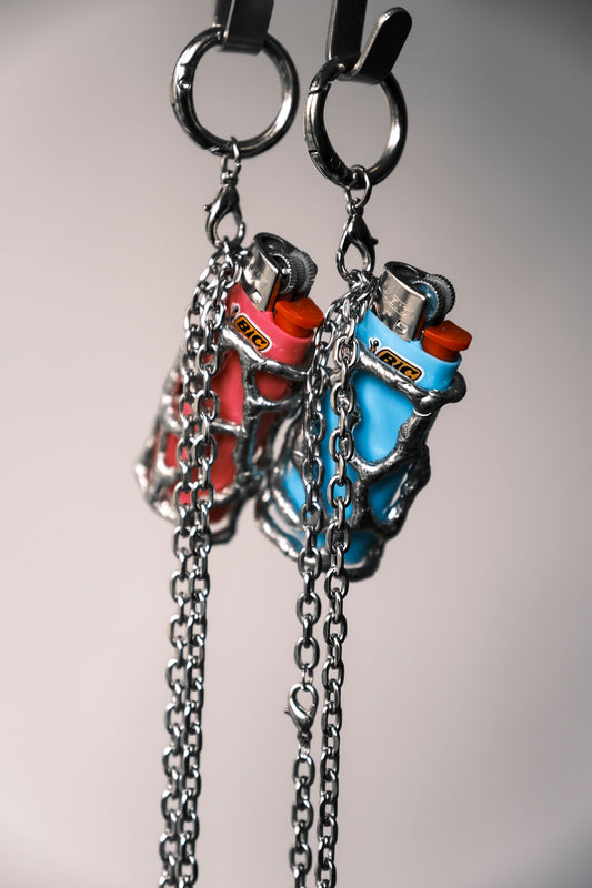 Handcrafted Liquid Metal Lighter Case Necklace手工製作液態金屬打火機套項鍊
