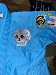 Rollmance Vol. 3: "Spider Web, Snake & Skull" (蛇髑髏) BJJ Kimono Sky Blue