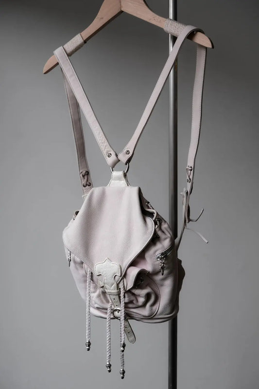 Chrome Hearts Mini Leather Backpack. White dyed.