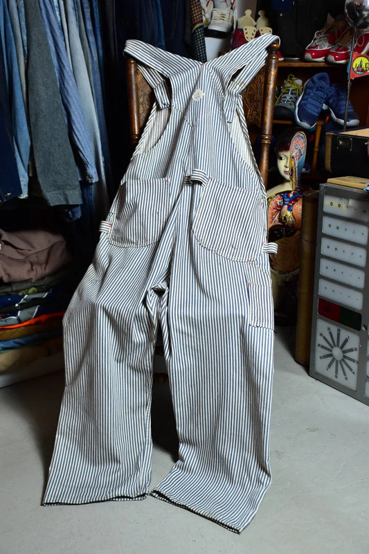 1940’s Vintage “Headlight” Striped Work Coveralls