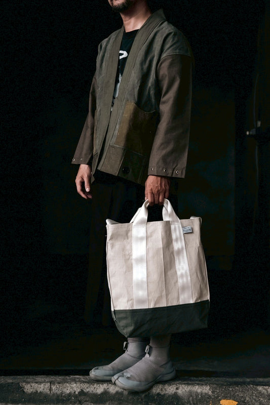 LAMINATED FABRIC x VINTAGE FABRIC BAG