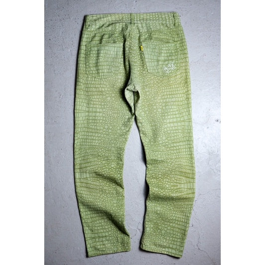 Golf Wang 18A/W Green Alligator Jeans Tyler The Creator主理品牌綠鱷魚紋丹寧褲