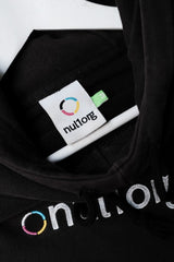 nul1.org Logo hoodie-Black 雙色拼接厚磅帽Tee